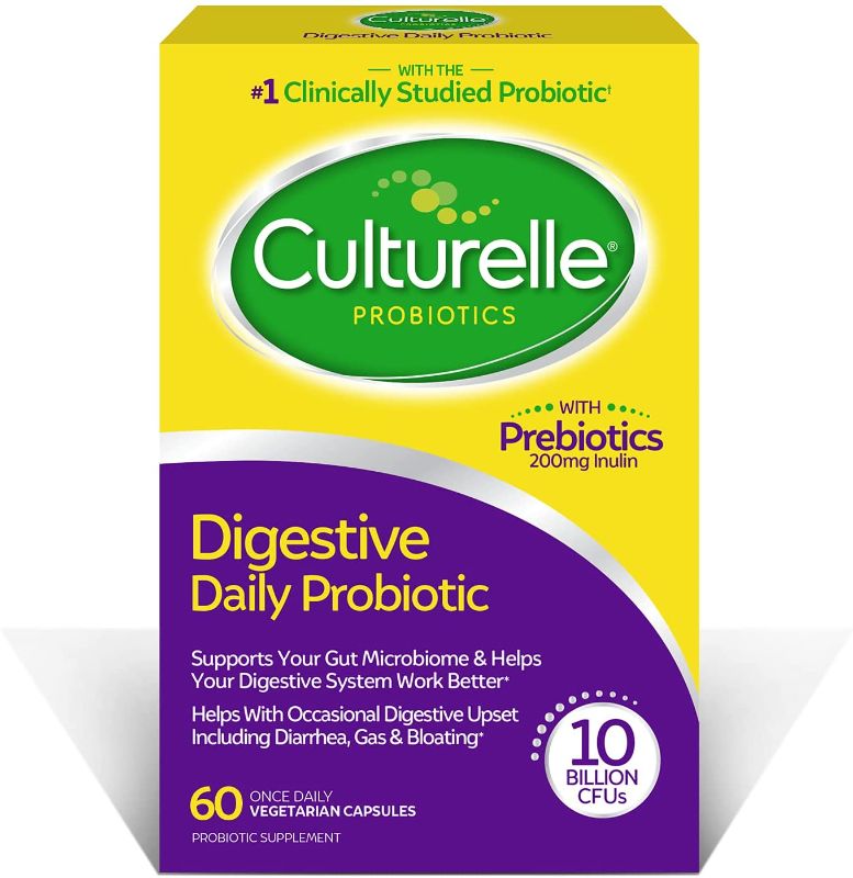 Photo 1 of Culturelle Daily Probiotic, Digestive Health Capsules, Works Naturally with Your Body to Keep Digestive System in Balance*, With the Proven Effective Probiotic, 60 Count
