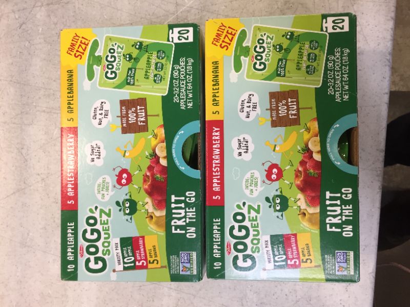 Photo 1 of GoGo squeeZ Fruit on the Go Variety Pack, Apple Apple, Apple Banana, & Apple Strawberry, 3.2 oz. (20 Pouches) - Tasty Kids Applesauce Snacks - Gluten Free Snacks for Kids - Nut & Dairy Free - Vegan Snacks
2 boxes 