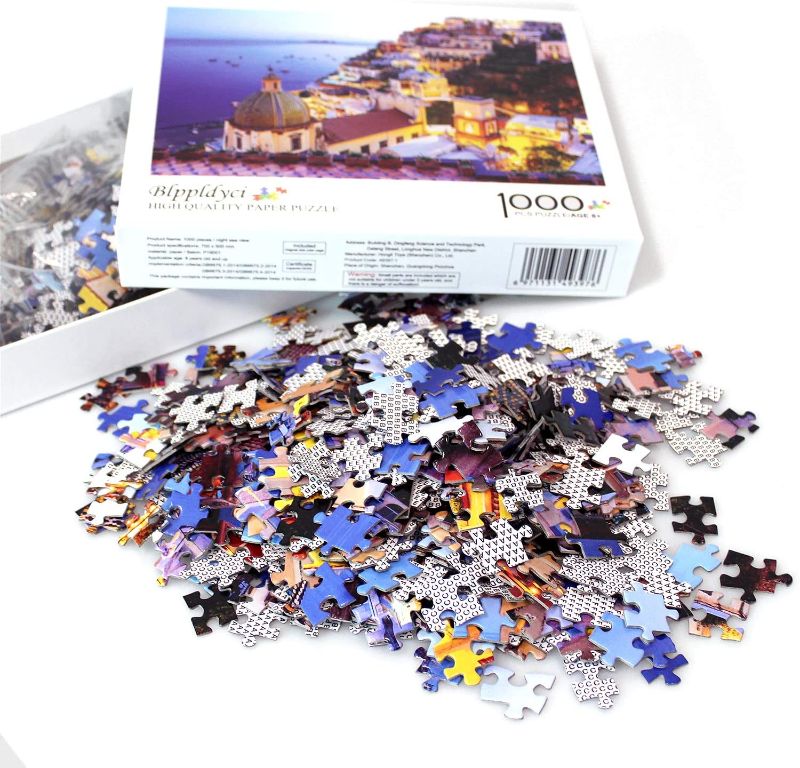 Photo 1 of Jigsaw Puzzle 1000 Piece - Dreamy Positano - Signature Collection Twilight Sea Sight Large Puzzle Game Artwork for Adults Teens
