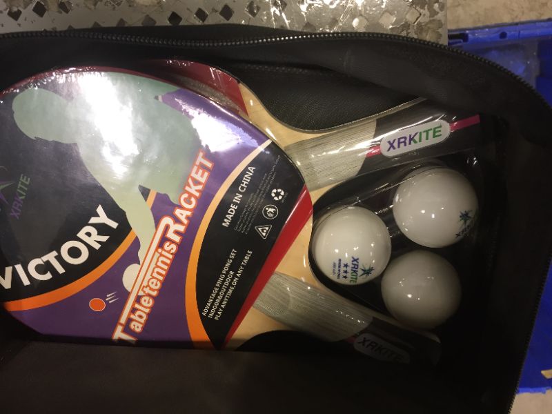 Photo 2 of XRKITE Professional Ping Pong Paddle Set of 2 with Retractable Net,Table Tennis Set with 3- Star Balls and Premium Ping Pong Paddles,Indoor or Outdoor Play,with Convenient Storage Case.
