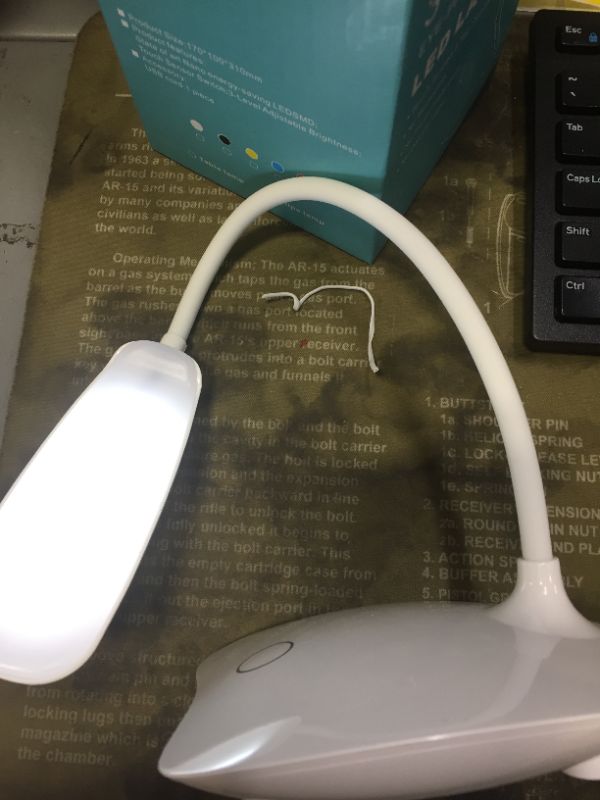 Photo 3 of Reading Lights, 3W LED Eye Protection Book Light with Clip USB Connect Desk Lamp with 3 Brightness Levels Switch Control for Bedroom Office
