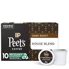Photo 1 of 6 PACK Peet's Coffee House K Cup Coffee Pods for Keurig Brewers, Dark Roast, 10 Pods, 3.1 Lb