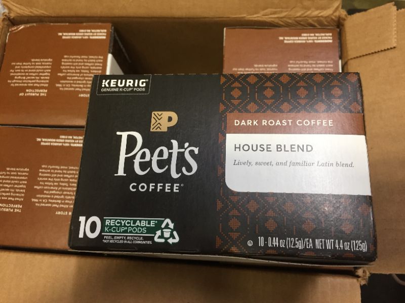 Photo 3 of 6 PACK Peet's Coffee House K Cup Coffee Pods for Keurig Brewers, Dark Roast, 10 Pods, 3.1 Lb