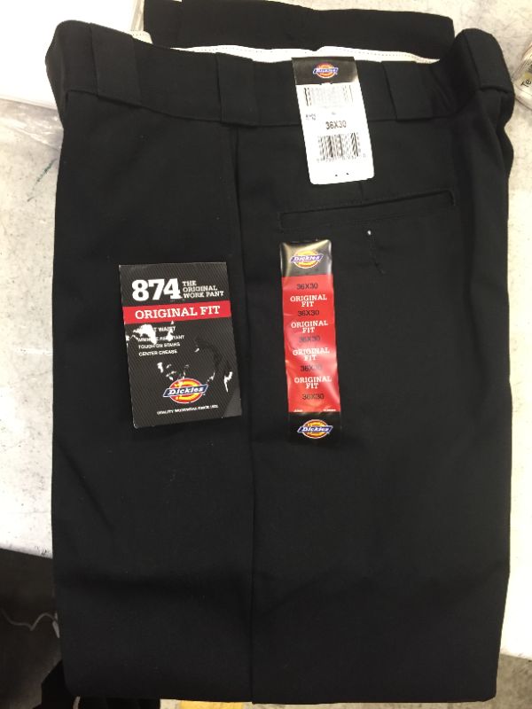 Photo 2 of Dickies Men's Original 874 Work Pant color black size 36 x 30 
