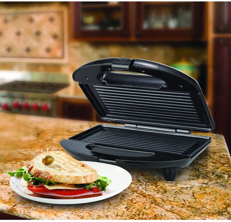 Photo 1 of Brentwood Panini Press and Sandwich Maker Non-Stick, Black
