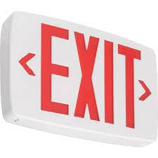 Photo 1 of Contractor Select LQM Series 120/277-Volt Integrated LED White and Red Exit Sign W/Back Up Battery
