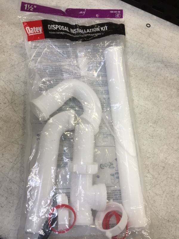 Photo 2 of 1-1/2 in. White Plastic Slip-Joint Garbage Disposal Install Kit with Dishwasher Garbage Disposal Connector
