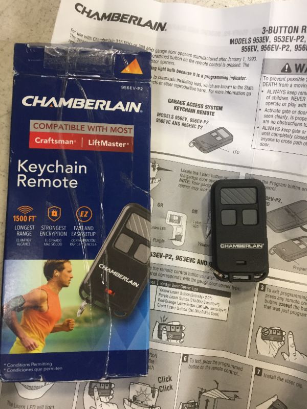 Photo 2 of Chamberlain 3-Button Keychain Garage Door Remote Control