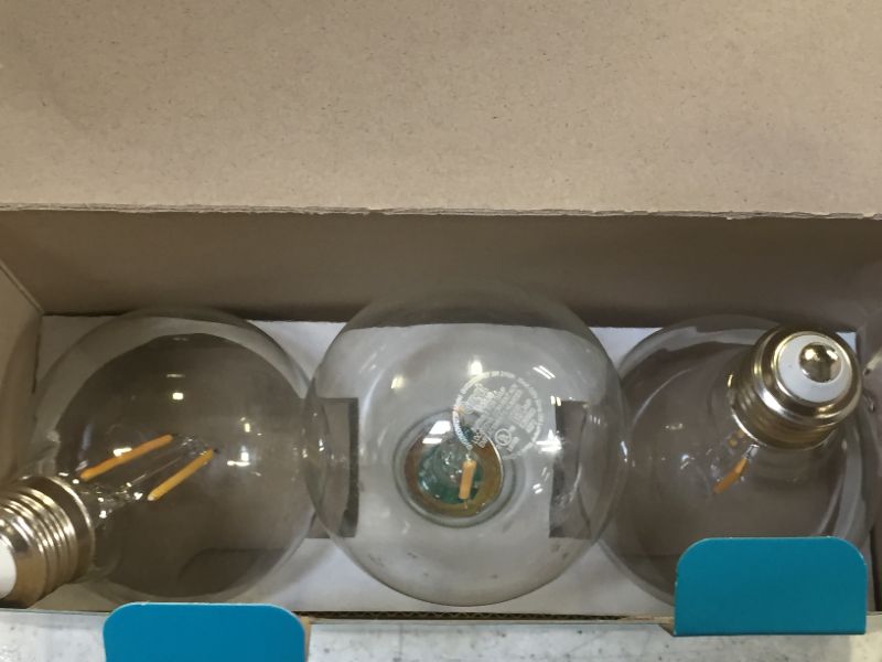 Photo 2 of 60-Watt Equivalent G25 Dimmable ENERGY STAR Frosted Glass Filament LED Vintage Edison Light Bulb Bright White (3-Pack)
