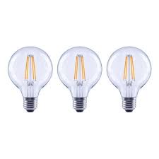 Photo 1 of 60-Watt Equivalent G25 Dimmable ENERGY STAR Frosted Glass Filament LED Vintage Edison Light Bulb Bright White (3-Pack)

