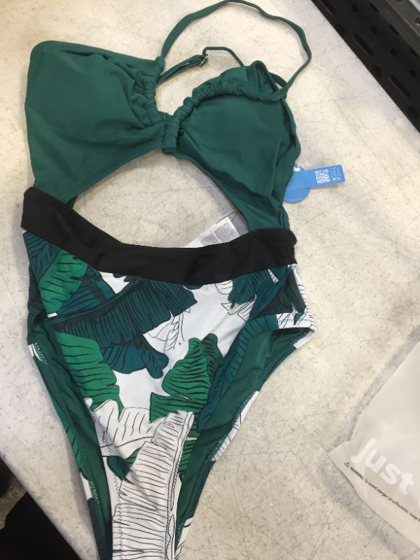 Photo 1 of womens bathing suit one piece color green size medium 