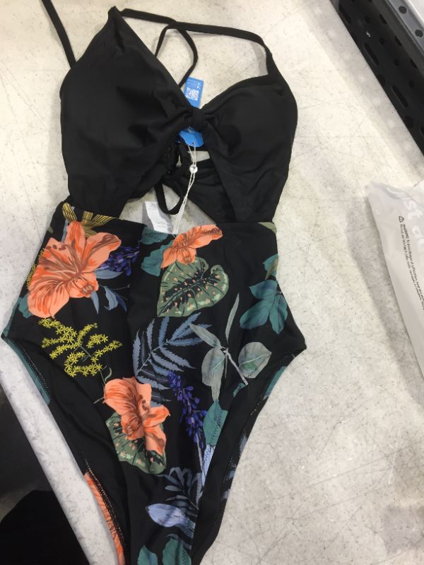 Photo 2 of Ensley Floral Cut-Out One Piece Swimsuit size large 
