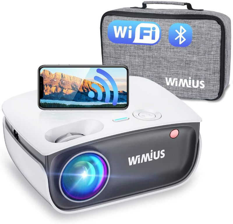 Photo 5 of Wifi Bluetooth Projector Support 1080P Full HD Enhanced, 20%+ Brightness, WiMiUS S25 Mini Portable Outdoor Movie Projector w/ Wireless Mirroring & Airplay & Zoom 50%, for Fire TV Stick, HDMI, PC, PS4
