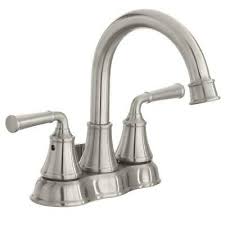 Photo 1 of Dunston 4 in. Centerset 2-Handle High-Arc Bathroom Faucet in Brushed Nickel
