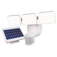 Photo 1 of 180° 3-Head White Solar Powered Motion Outdoor Integrated LED Flood Light
