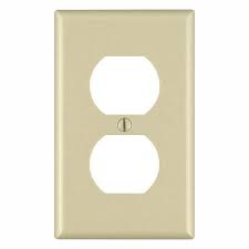 Photo 1 of 1-Gang Ivory Duplex Outlet Wall Plate (10-Pack)
