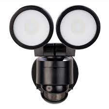 Photo 1 of 180° Black Motion Activated Outdoor Integrated LED Twin Head Flood Light
