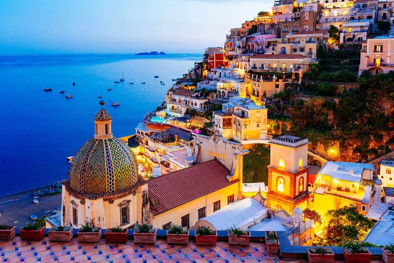 Photo 2 of Jigsaw Puzzle 1000 Piece - Dreamy Positano - Signature Collection Twilight Sea Sight Large Puzzle Game Artwork for Adults Teens
