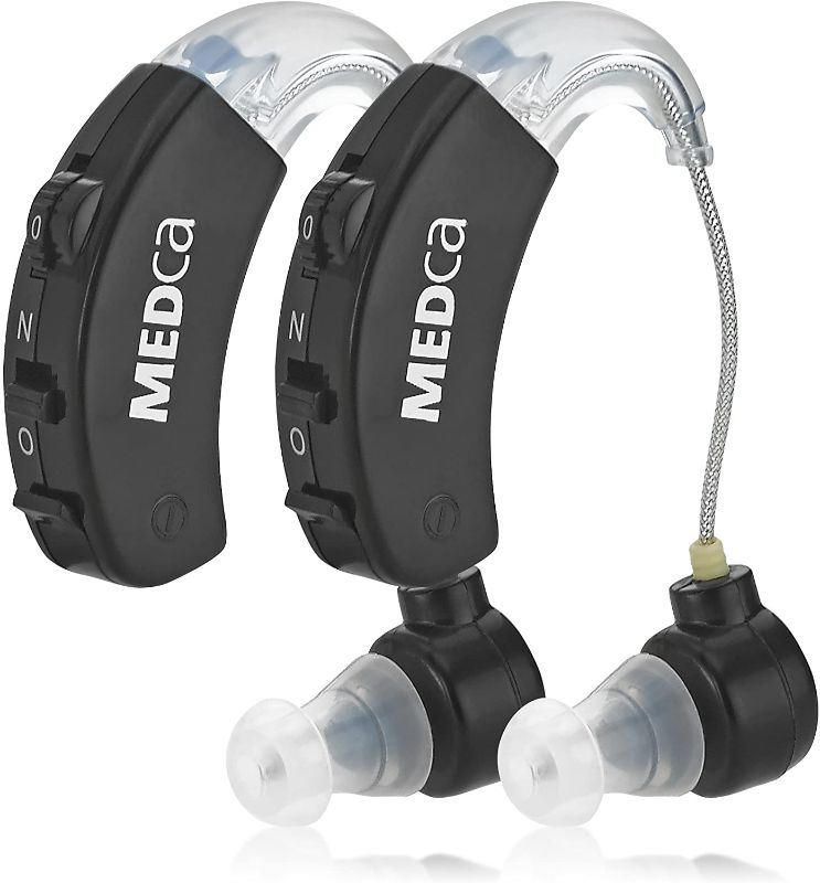 Photo 1 of Behind The Ear Sound Amplifier - BTE Hearing Ear Amplification Device and Digital Sound Enhancer PSAD for The Hard of Hearing, Noise Reducing Feature, Black, by MEDca
