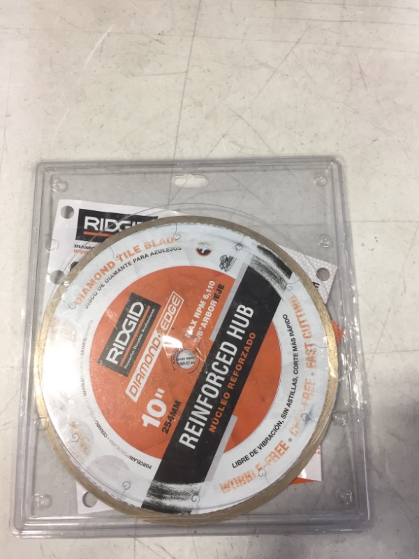 Photo 2 of **RIDGID 10 in. Reinforced Hub Tile Diamond Blade
