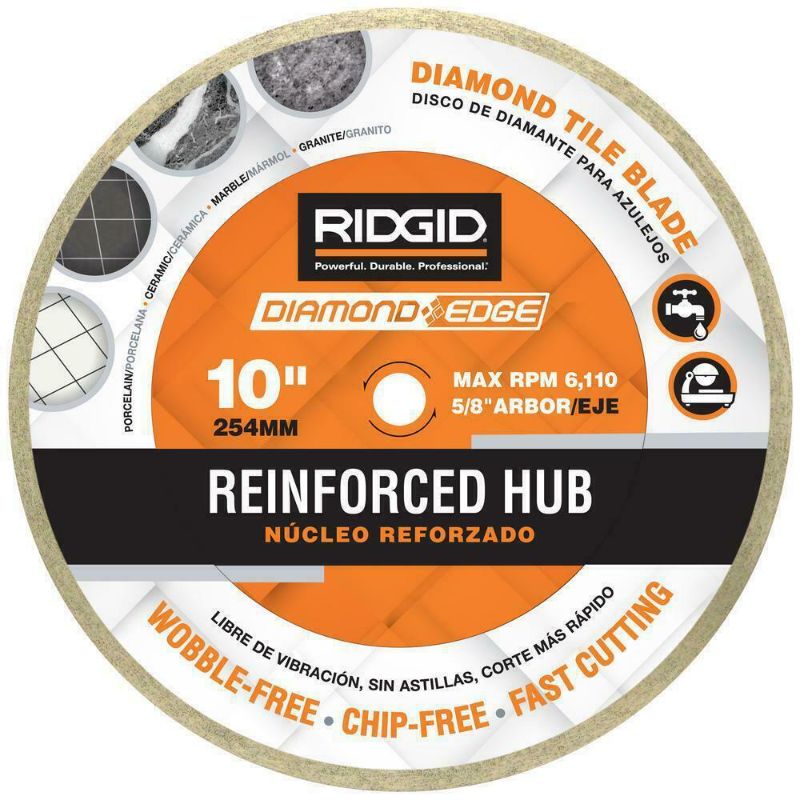 Photo 1 of **RIDGID 10 in. Reinforced Hub Tile Diamond Blade
