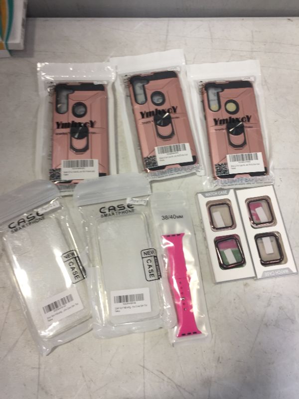 Photo 1 of 3 rose gold android phone cases / touch watch cases / pink watch wrist strap / 2 clear android cases 