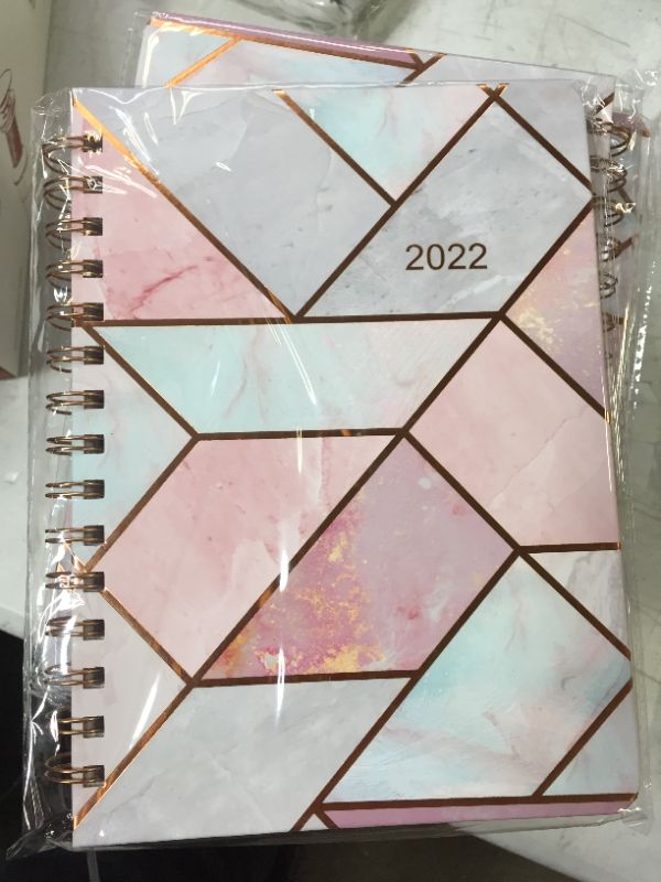 Photo 2 of 2022 Planner - 2022 Weekly & Monthly Planner January - December with Flexible Hardcover, 8.4" x 6.1", Strong Twin- Wire Binding, 12 Monthly Tabs, Inner Pocket, Round Corner, Elastic Closure
