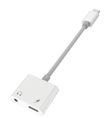 Photo 1 of 2-in-1 Lightning to Headphone Audio and Charger Adapter
