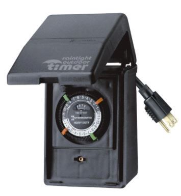 Photo 1 of 15 Amp 24-Hour Outdoor Plug-In Heavy Duty Timer, Black
