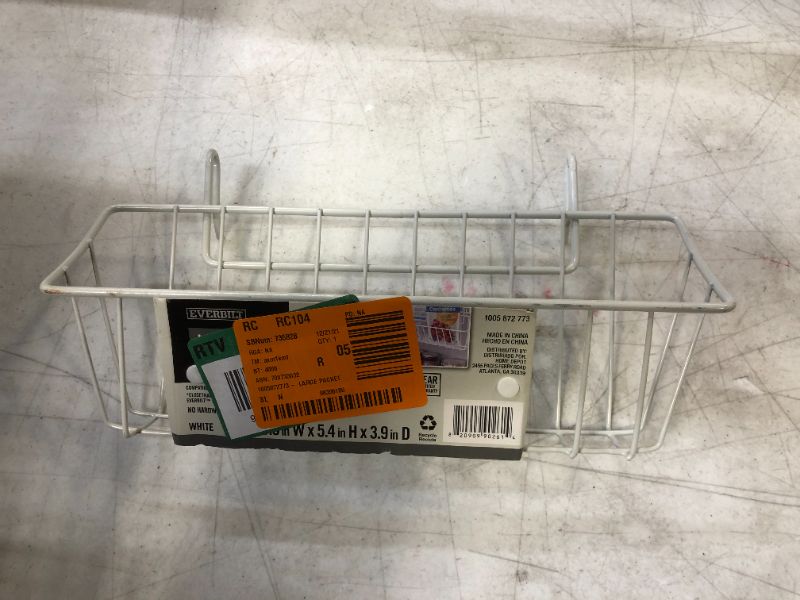Photo 2 of 5.39 in. H x 120 in. W White Steel 1-Drawer Wide Mesh Wire Basket
