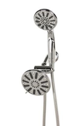 Photo 1 of 6-spray 5 in. Dual Shower Head and Handheld Shower Head in Chrome
OPENED PACKAGE 