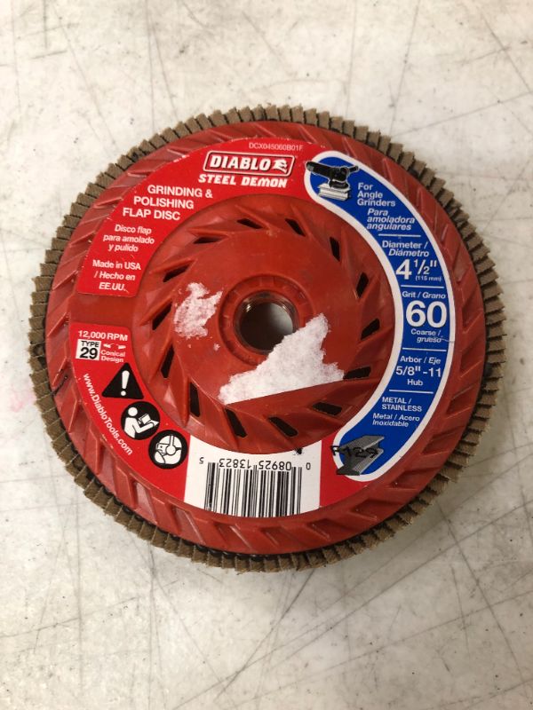 Photo 2 of 4-1/2 in. 60-Grit Steel Demon Grinding and Polishing Flap Disc with Integrated Speed Hub
