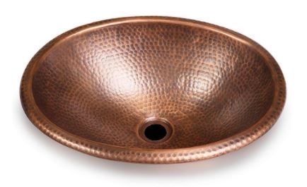 Photo 1 of 17 in. Hand Hammered Oval Drop-In Bathroom Sink in Pure Copper
1.5 in. Non-Overflow Pop-Up Bathroom Sink Drain, Polished Copper
