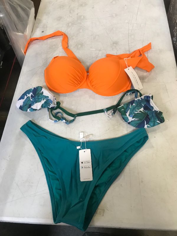 Photo 1 of Cupshe women's swimsuit size mixed matched bottoms xl and two tops are xs and L