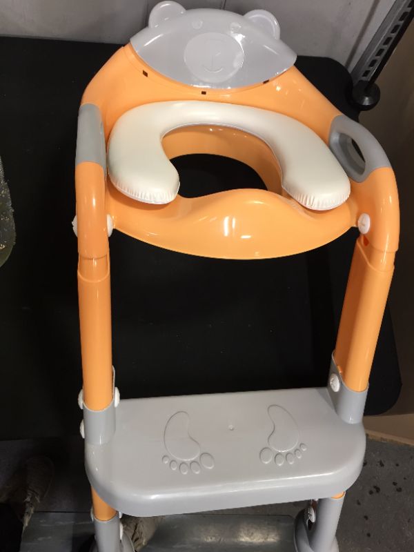 Photo 2 of Potty Training Seat Toddlers Kids,Potty Training Toilet Potty Seat,Potty Chair Step Stool Ladder for Boys Girls?Light Orange?
