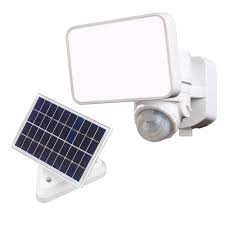 Photo 1 of 180° White 3-in-1 Compact Solar Motion Activated Integrated LED Outdoor Flood Light
