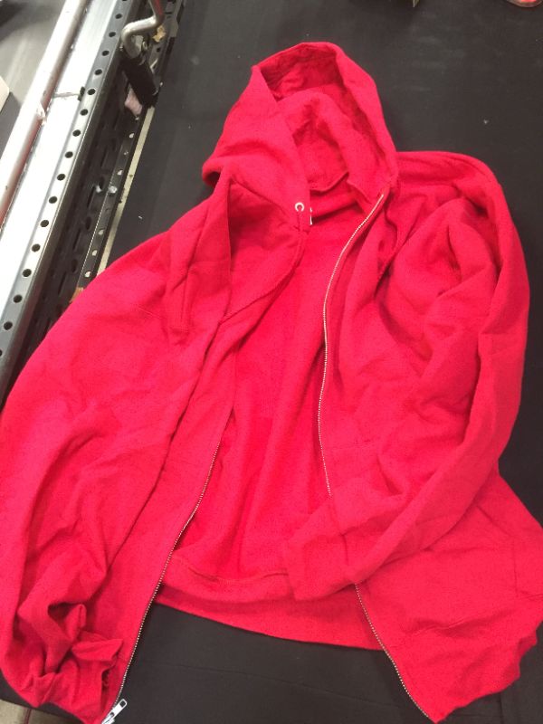 Photo 1 of Men's Hanes Zip Up Hooded Jacket Size Large Red