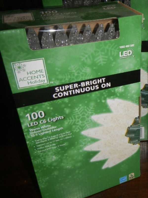 Photo 1 of  Home Accents Holiday 100 LED C6 Warm White Lights 33 Feet Super-Bright