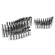 Photo 1 of 1/4 in. Drive SAE and Metric Socket Set (66-Piece)

