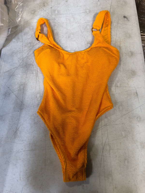 Photo 2 of CUPSHE Chaya Orange Scoop O-Ring One Piece Swimsuit. Medium
