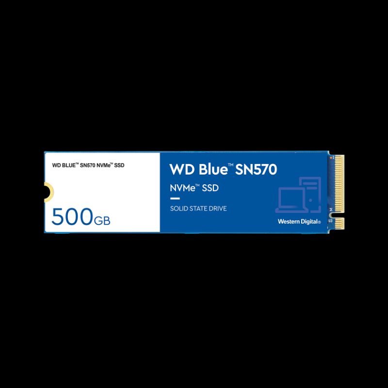 Photo 1 of WD Blue SN570 NVMe SSD 500GB - M.2 2280, PCIe Gen3 x4 NVMe v1.4, 3500/2300 MB/s Read/Write Speed - WDS500G3B0C
