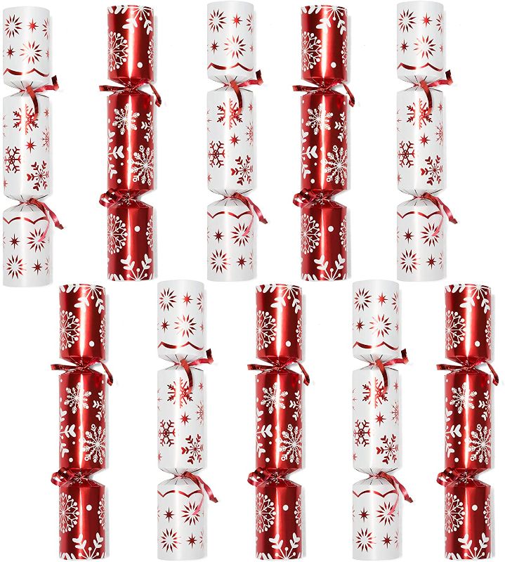 Photo 1 of 10” Christmas No Snap Party Table Favor(10 Pack) with Red & White Snowflake Design