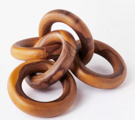 Photo 1 of 2.5" x 17" Decorative Teak Wood Chain Figurine - Threshold™ designed with Studio McGee
