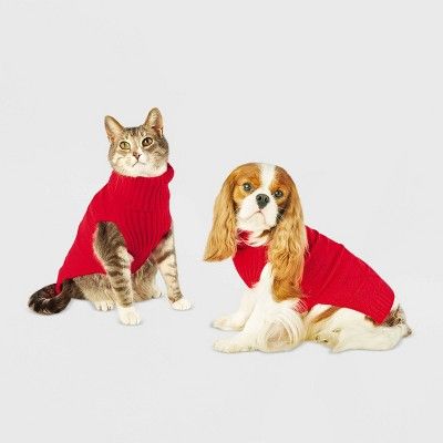 Photo 1 of Holiday Dog and Cat Sweater - Red - Wondershop™ SIZE LARGE UP TO 80LBS
