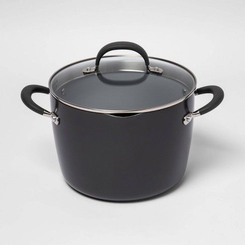 Photo 1 of 8qt Ceramic Non-Stick Coated Aluminum Stock Pot with Lid - Made By Design™
