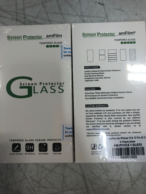 Photo 2 of (3 Pack) amFilm Glass Screen Protector Compatible with iPhone 13 / iPhone 13 Pro (6.1" Display, 2021), Tempered Glass with Easy Installation Tray - Case Friendly
