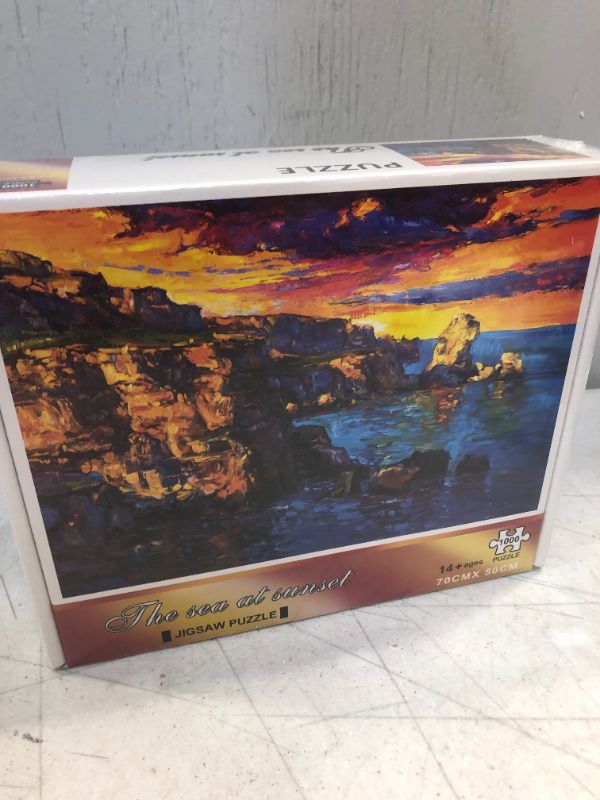 Photo 2 of **FACTORY SEALED*** 1000 Piece Jigsaw Puzzles for Adults, Large 70cm x 50cm 1000 Piece Puzzle Educational Game Toys and Unique Artwork for Families Adults Teens Age of 14 +?Sea Oil Painting?
