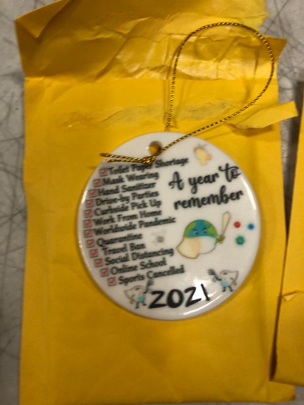 Photo 1 of **2 PACK ** 2021 Christmas Ornament Double-Sided for Tree Decoration 2021 Quarantine Funny for Holiday Christmas Hanging Decor Home Gifts Holiday Decorations Christmas Decoration Clearance Ornament (S)
