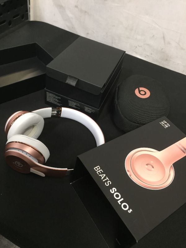 Photo 2 of Beats Solo3 Wireless On-Ear Headphones - Apple W1 Headphone Chip, Class 1 Bluetooth, 40 Hours of Listening Time, Built-in Microphone - Rose Gold (Latest Model)
