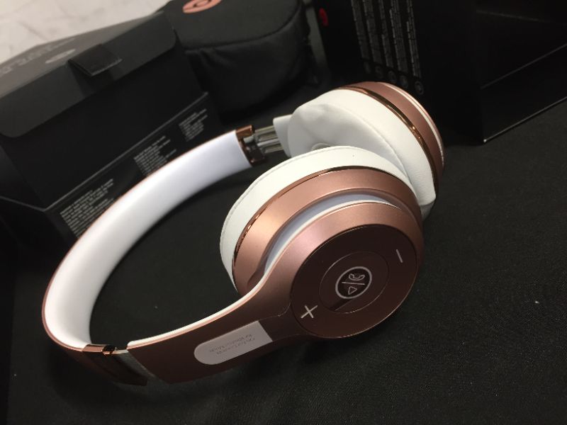 Photo 3 of Beats Solo3 Wireless On-Ear Headphones - Apple W1 Headphone Chip, Class 1 Bluetooth, 40 Hours of Listening Time, Built-in Microphone - Rose Gold (Latest Model)
